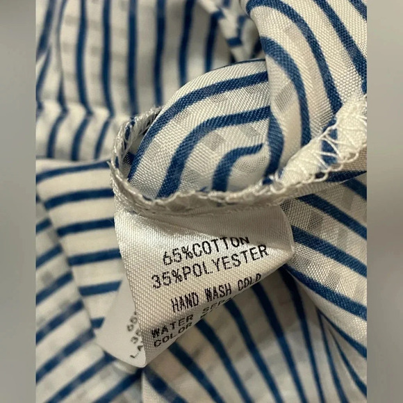 ✨ She+Sky Blue Striped Cold Shoulder Crop Top Medium NWT‎ - Picture 5 of 7